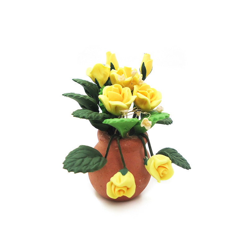 Wholesale 1:12 Dollhouse Mini Clay Flower Plants